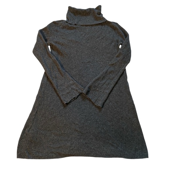 Madewell Bell-sleeve Turtleneck Wool Blend Sweater-Dress Gray Size XXS Stretch - Picture 4 of 9